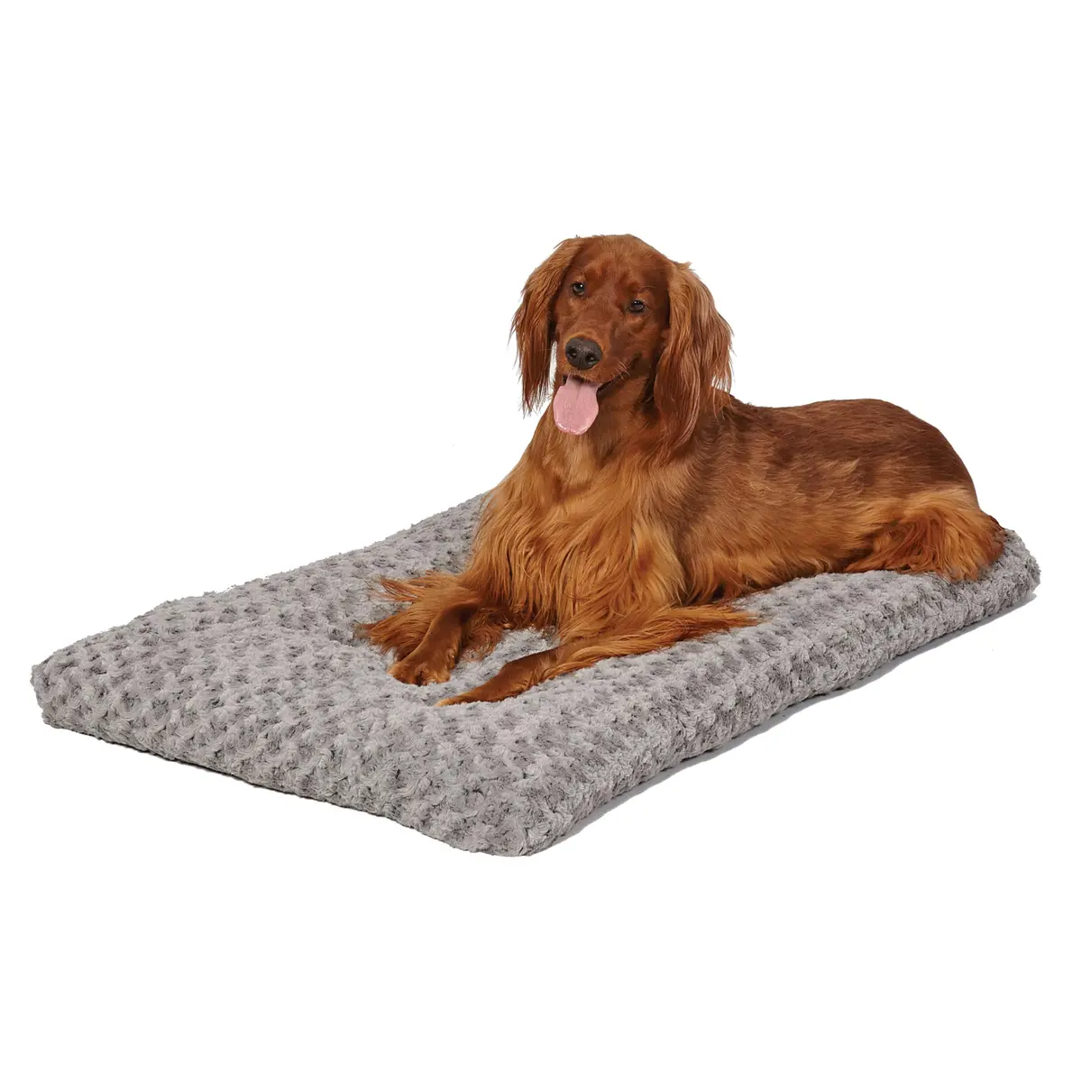 MidWest Homes for Pets Large QuietTime Deluxe Gray Ombré Swirl Plush Pet Bed | Machine Washable, Non-Skid Bottom, Soft Crate Mat for 42-inch Crates - main product image