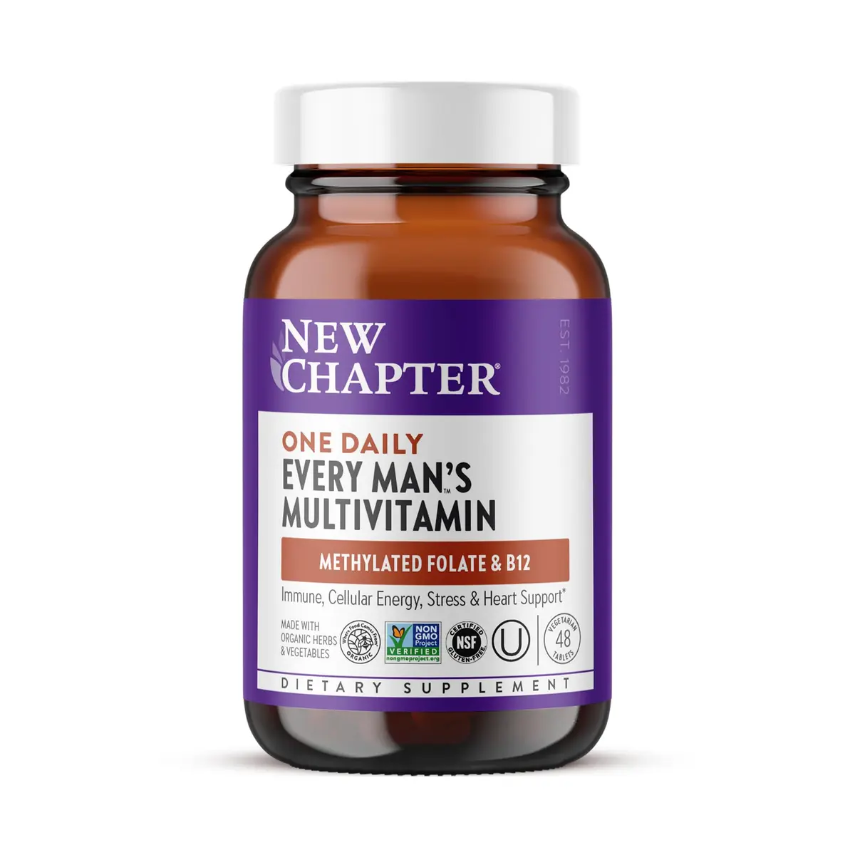New Chapter Men's One Daily Multivitamin 48 Tablets | Organic, Gentle on Stomach, Supports Energy & Immunity - main product image