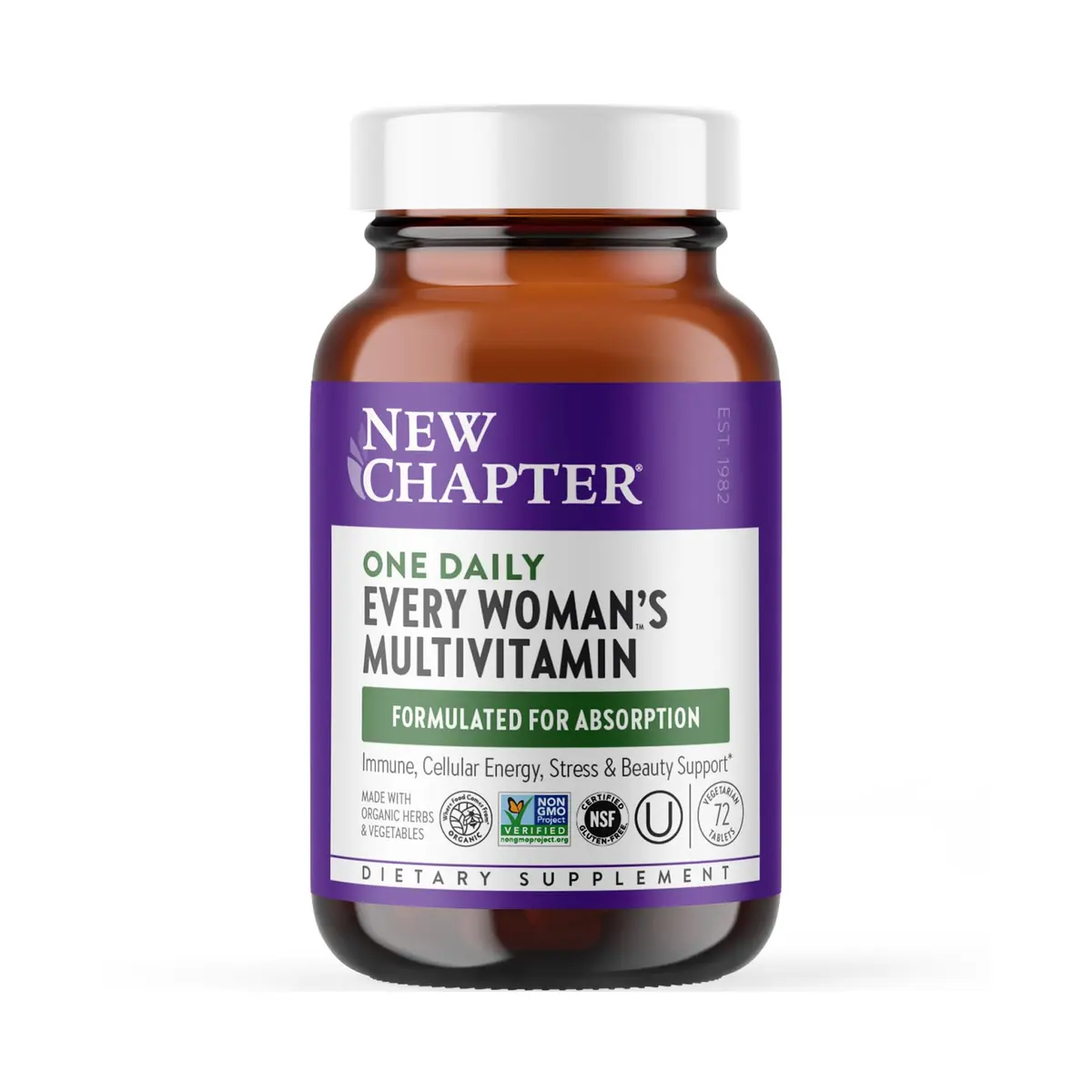 New Chapter Every Woman's One Daily Multivitamin, 72 Tablets | Whole-Food Fermented Nutrients for Women's Wellness - main product image