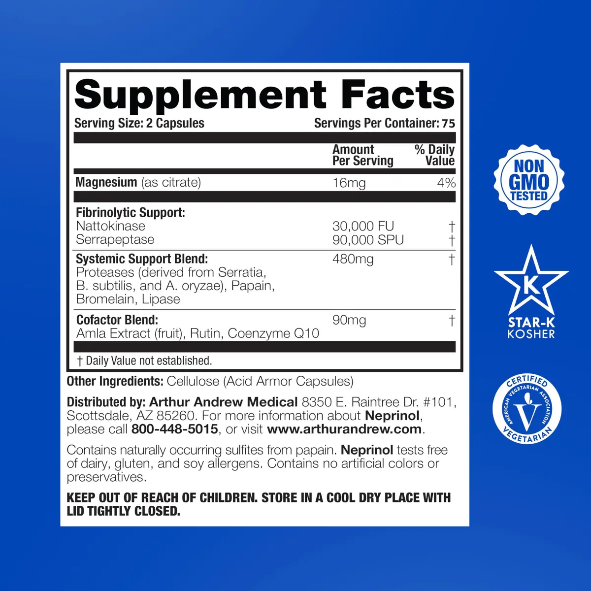 Arthur Andrew Medical Neprinol AFD Multi Enzyme Blend, 150 Count | Supports Joint Comfort & Circulatory Health - view 2