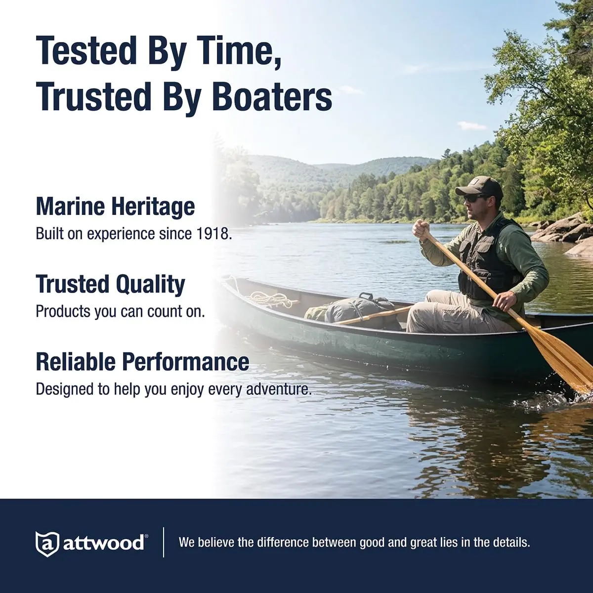 Attwood 2.5 Feet Wooden Canoe Paddle | Ergonomic Grip, Premium Hardwood, Protective Finish - view 6