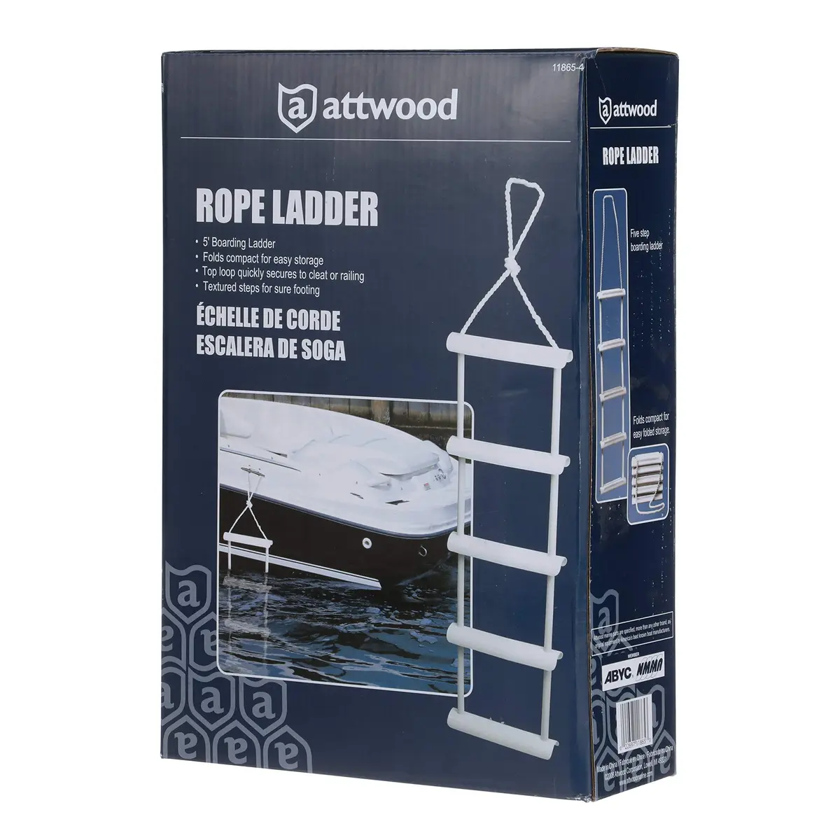 Attwood 5-Step Rope Ladder 64" L x 11.5" W | Secure Marine Boarding Aid - view 7