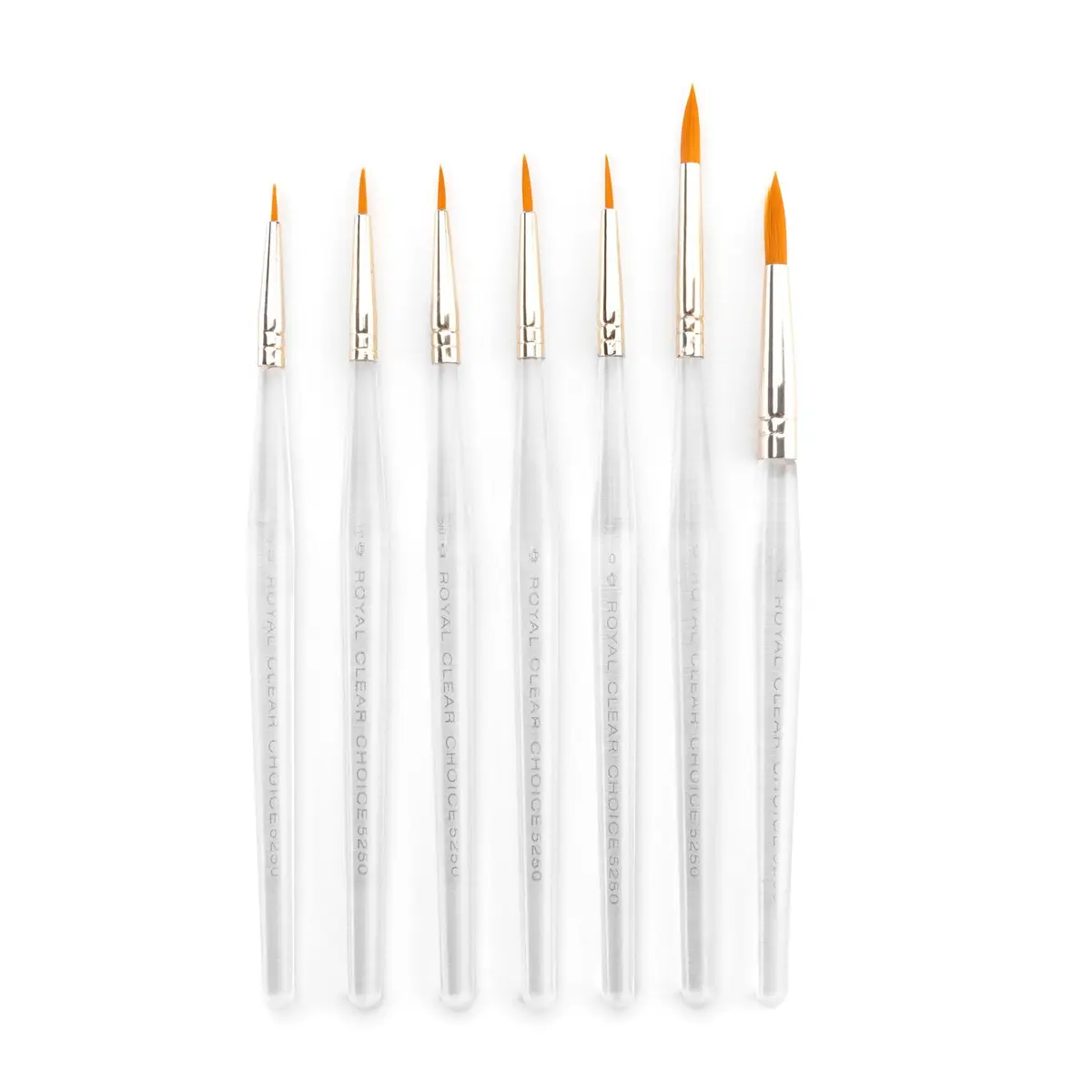 Royal & Langnickel Paint Brush Set 7-Piece | Gold Taklon Detail & Acrylic Handles - view 2
