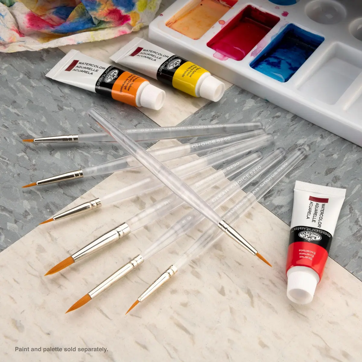 Royal & Langnickel Paint Brush Set 7-Piece | Gold Taklon Detail & Acrylic Handles - view 4