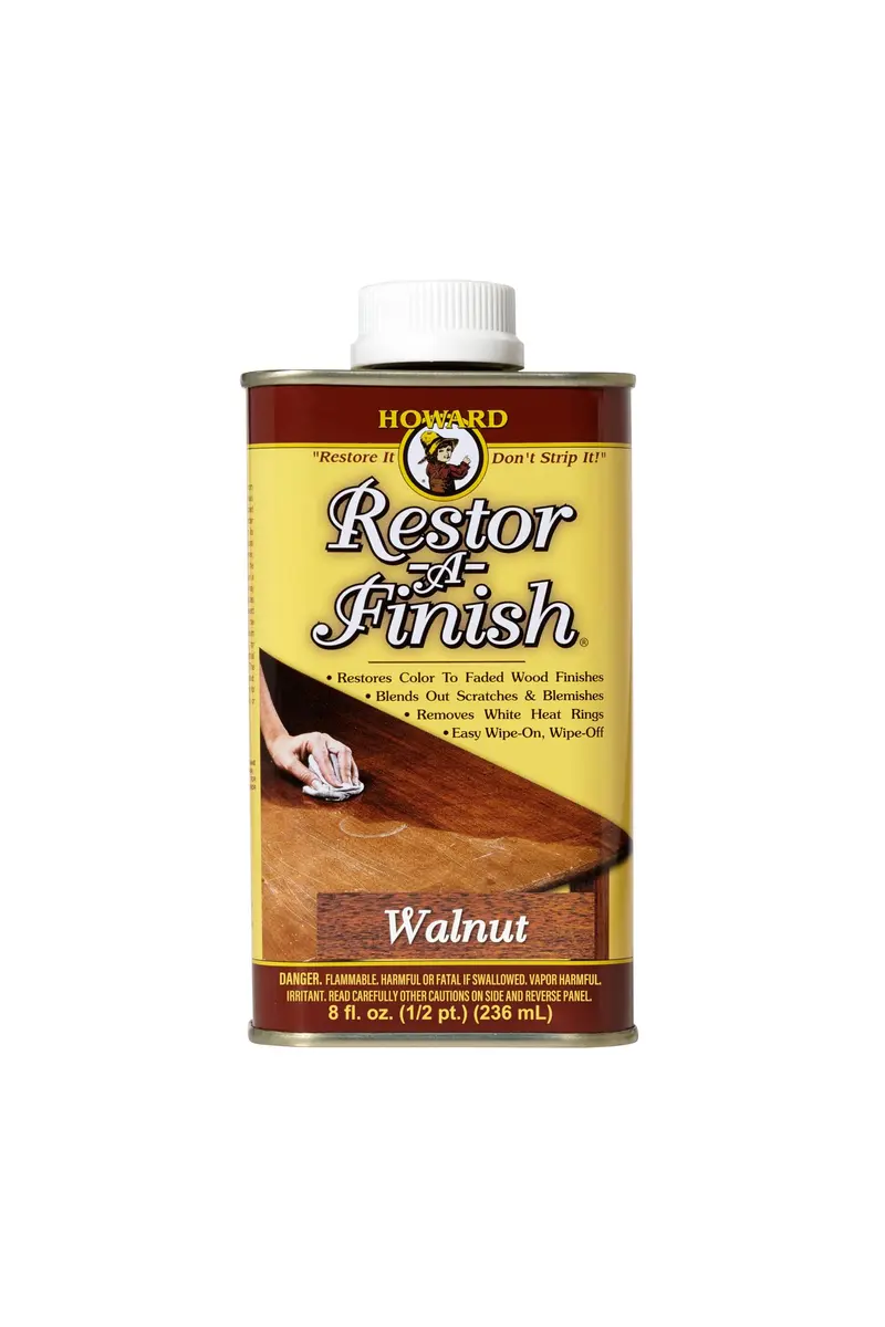 Howard Restor-A-Finish Walnut Wood Restorer 237ml (8 Fl Oz) | Repairs Scratches, Stains, and Water Rings - main product image
