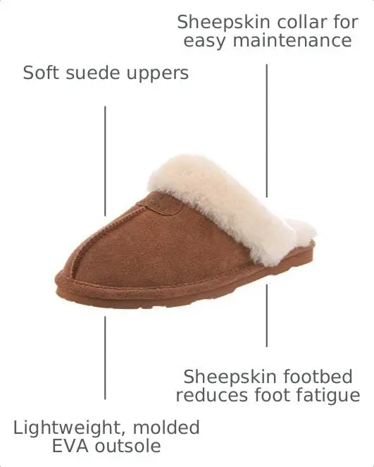 BEARPAW Loki II 12 Women's Sheepskin Slippers Hickory | Cozy Indoor-Outdoor Comfort - view 3