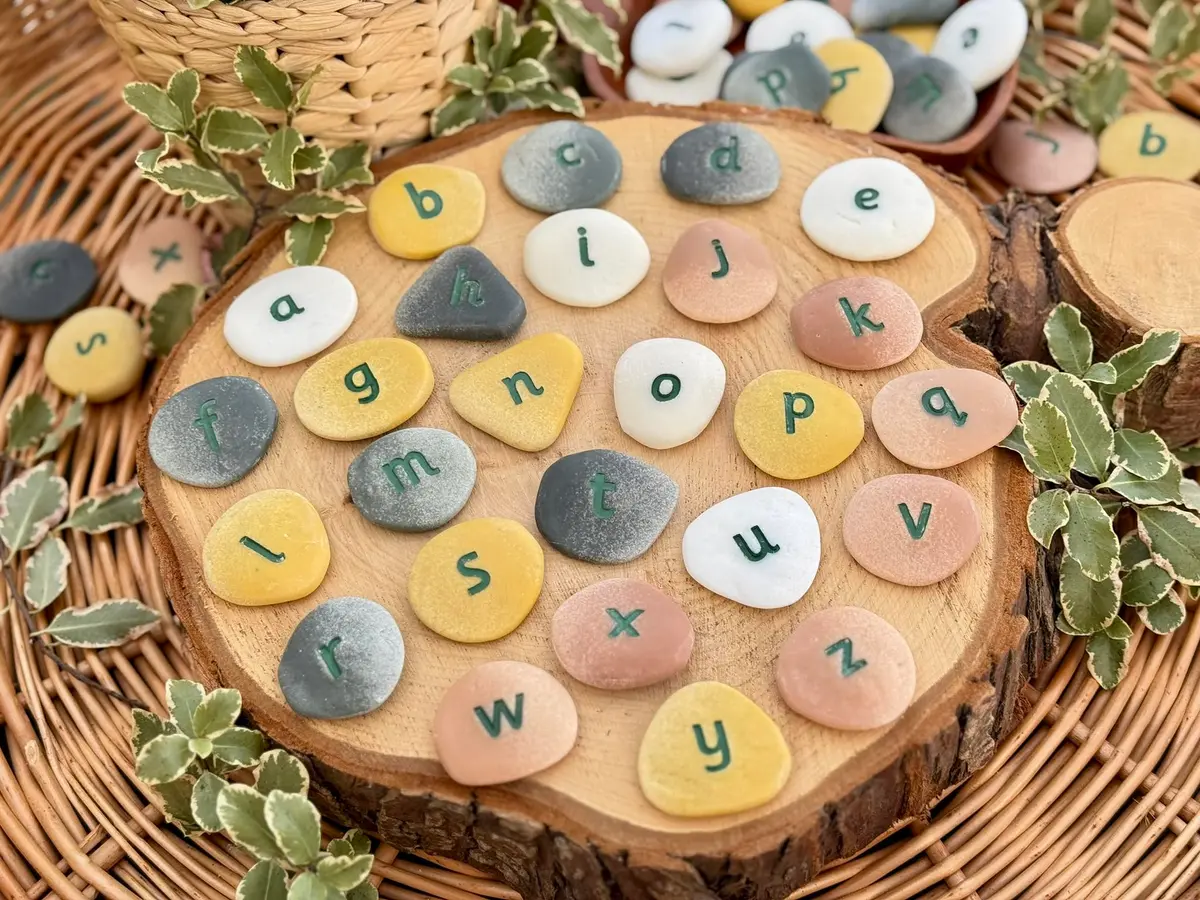 Yellow Door YD-10 Alphabet Pebbles - Lowercase, Kindergarten to Grade 3, 5" H, 3" L, 3" W | Educational Learning Toy - view 2
