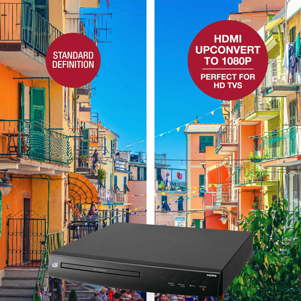 GPX DH300B 1080p Upconversion DVD Player with HDMI, Black | Supports Dolby Digital & Progressive Scan - view 7