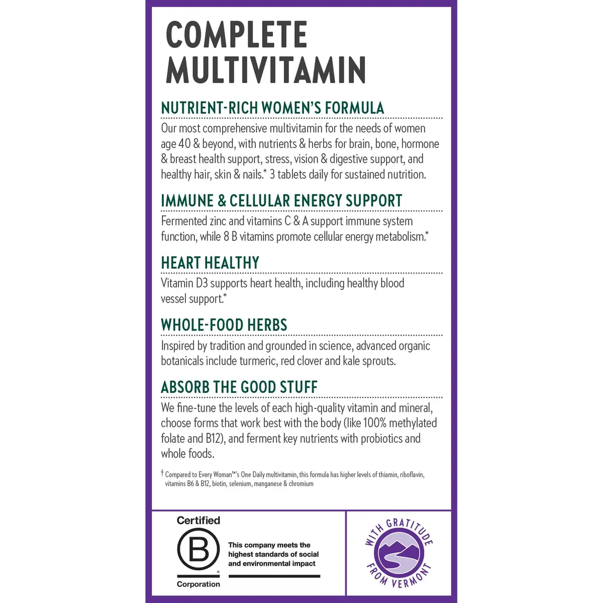 New Chapter Women's Advanced Multivitamin 40+ | Organic, Whole-Food Complexed, 96 Count - view 9