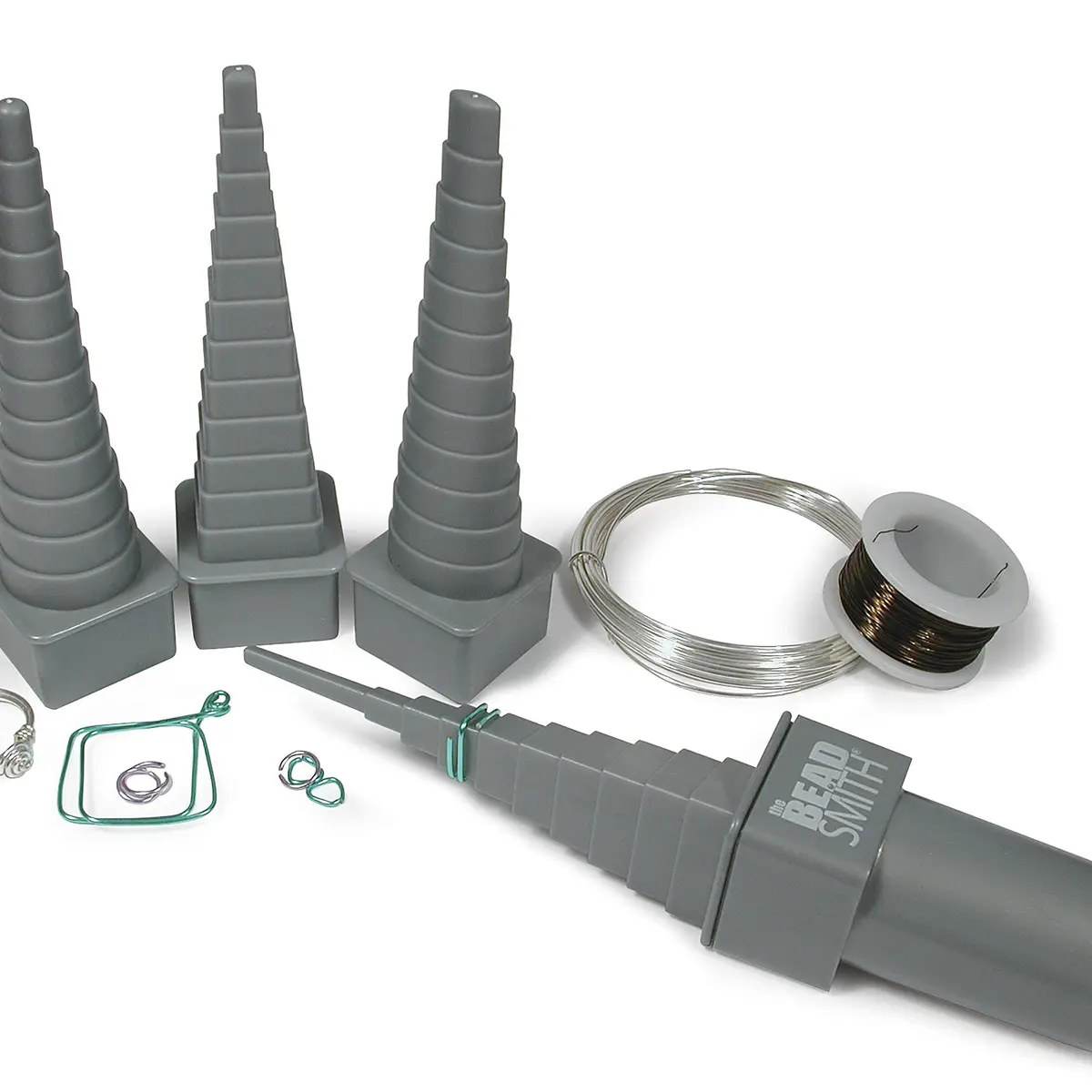 The Beadsmith Mandrel 4X Wire Wrapping Set with Interchangeable Handle | 4 Shapes, 48 Sizes, Jewelry Forming Tool - view 6