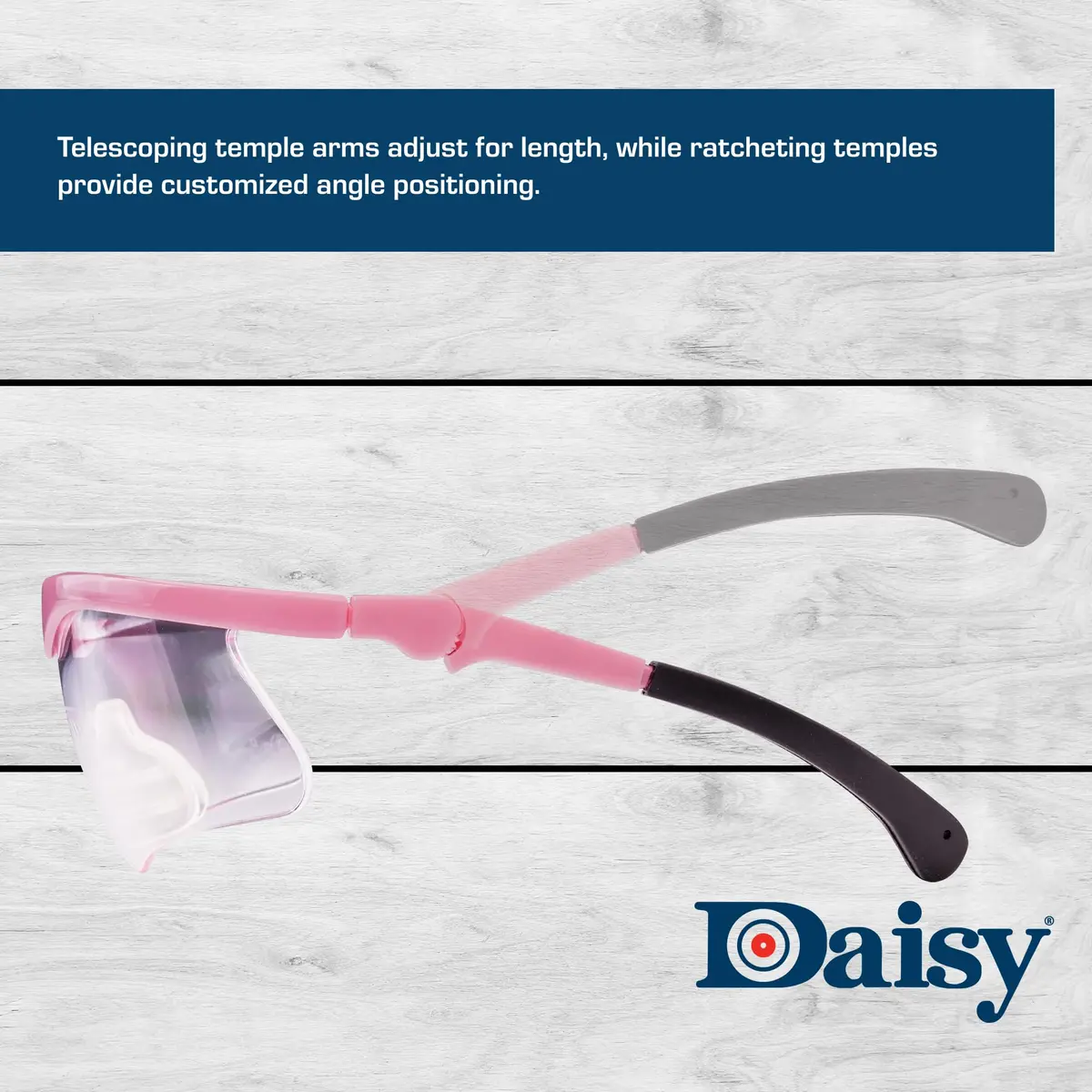 Daisy Impact-Resistant Safety Glasses Black/Pink | Youth to Adult Fit, Full Coverage - view 4