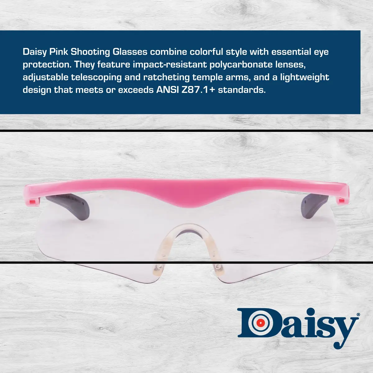 Daisy Impact-Resistant Safety Glasses Black/Pink | Youth to Adult Fit, Full Coverage - view 2