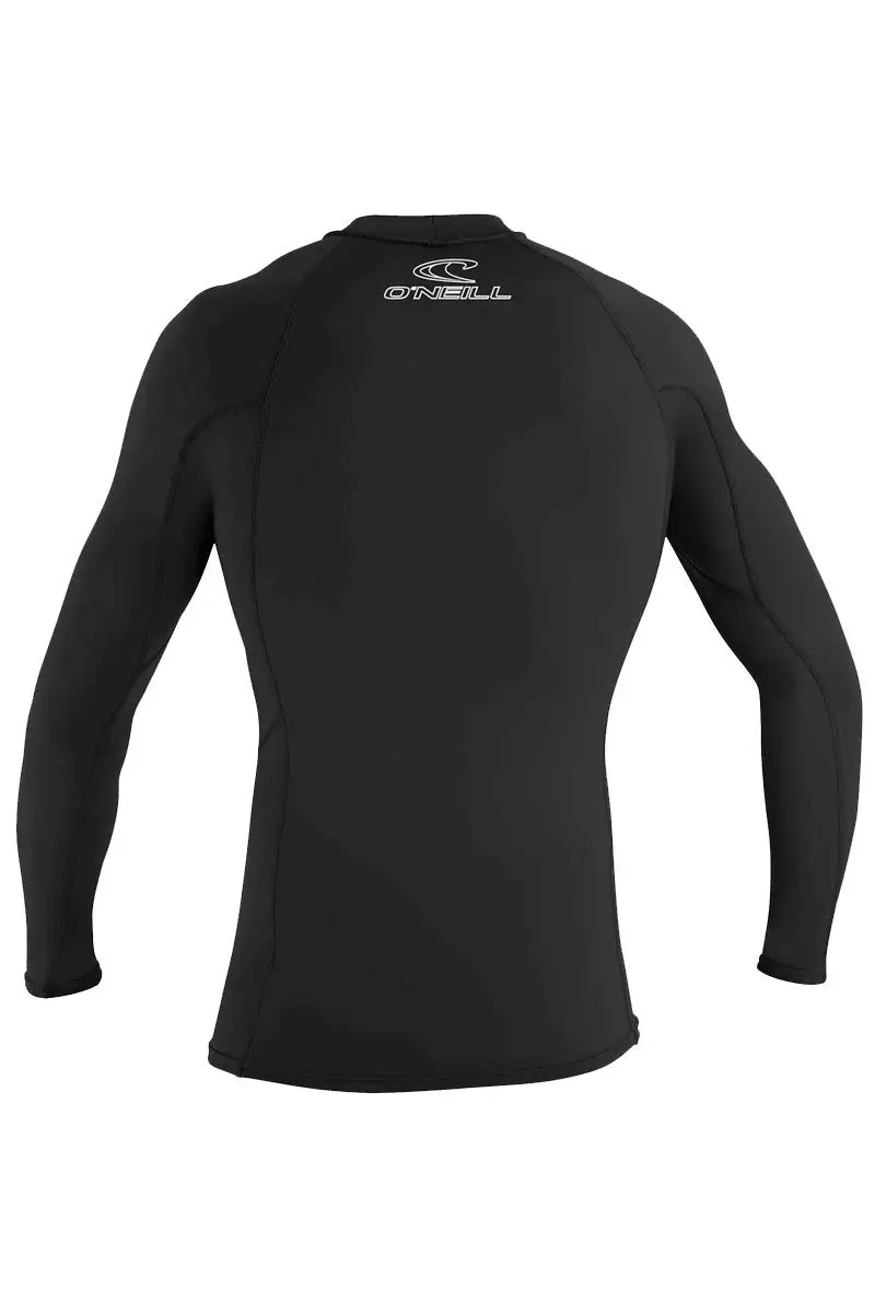 O'Neill Wetsuits Men's Basic Skins UPF 50+ Long Sleeve Rash Guard, Black, Large | UV Sun Protection for Water Sports - view 5