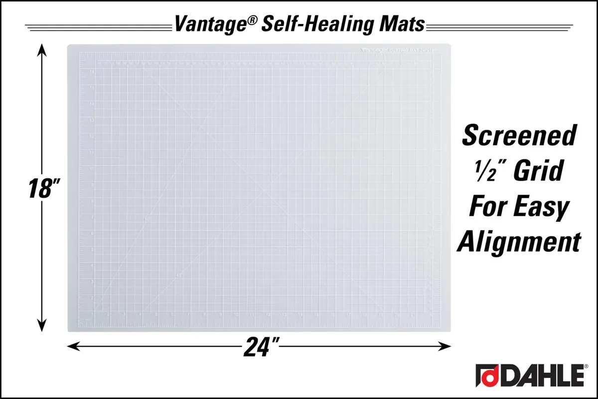 Dahle Vantage 10682 See-Through Self-Healing Cutting Mat, 18"x24" | 5-Layer PVC for Crafts & Sewing - view 2
