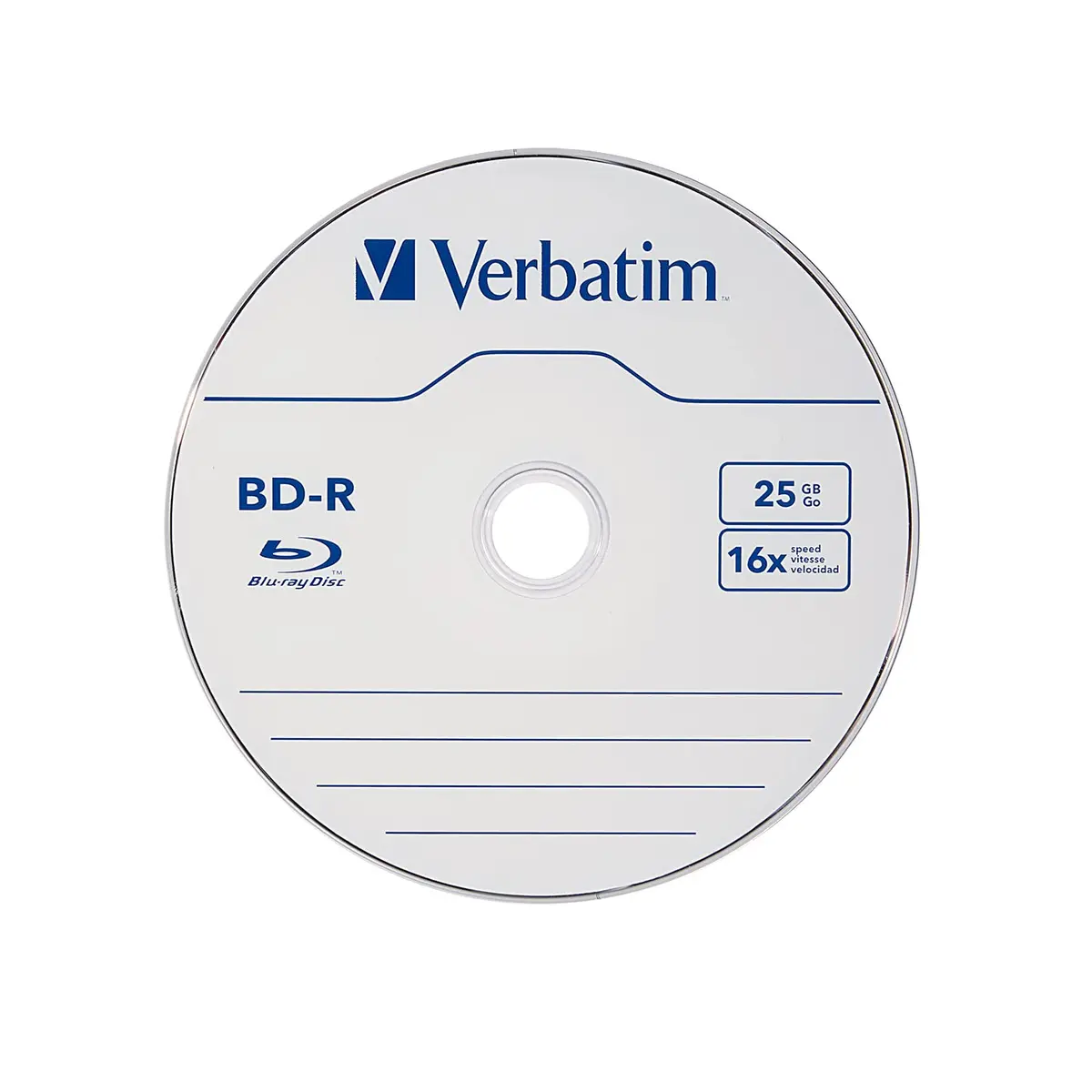 Verbatim BD-R 25GB 16X Blu-ray Recordable Discs with HardCoat, 10 Pack | 68.5 Minute Audio Recording - view 2