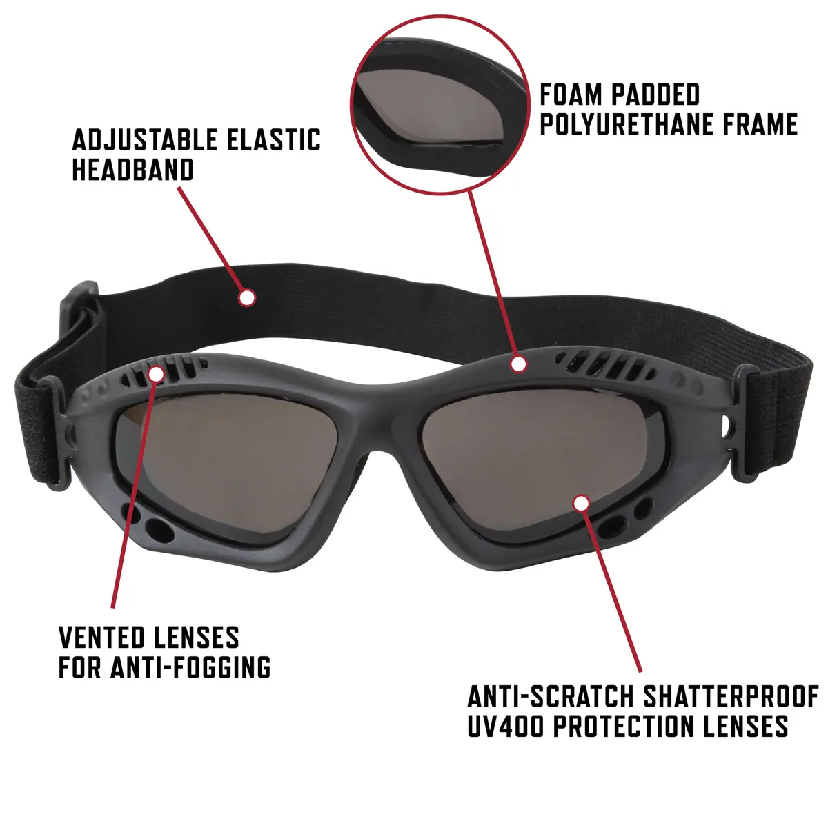 Rothco Army Digital Camo Ventec Tactical Goggle | Lightweight, UV Protection & Durable Shatterproof Lenses - view 3