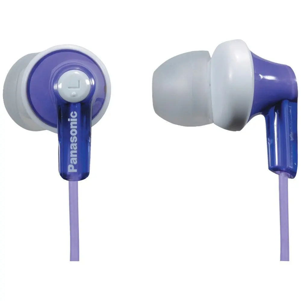 Panasonic ErgoFit In-Ear Earbud Headphones RP-HJE120-V (Purple) Dynamic Crystal Clear Sound, Ergonomic Comfort-Fit - main product image