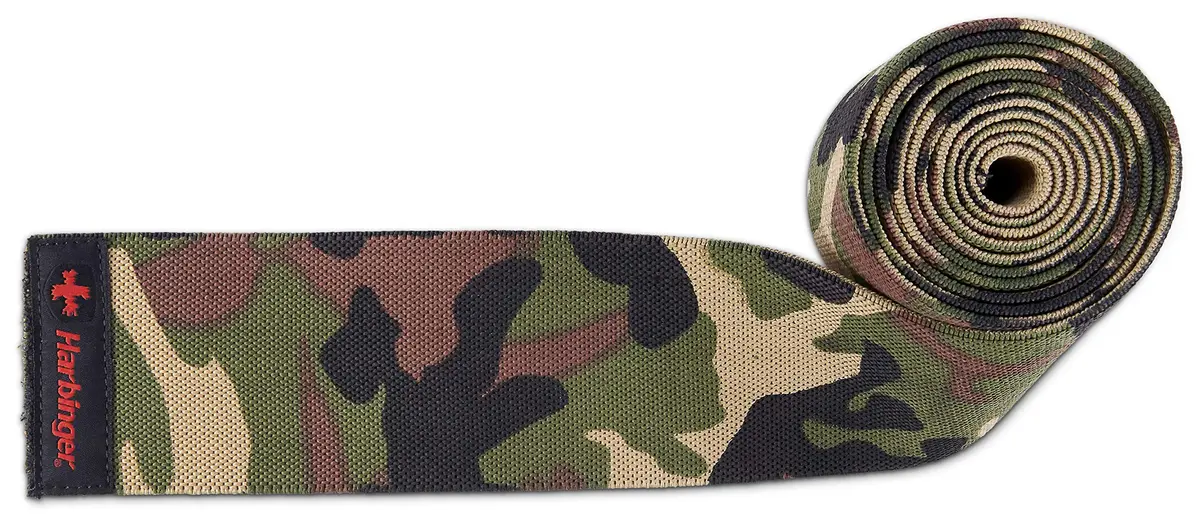 Harbinger Red Line 78-Inch Knee Wraps for Weightlifting (Pair), Camo | Support & Stability for Heavy Lifting - view 5