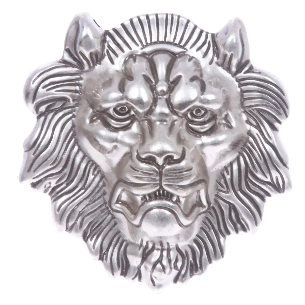 Beltiscool Lion Belt Buckle Silver, 8.3cm (3.25") X 8.9cm (3.5") | Standard Swivel Back - main product image
