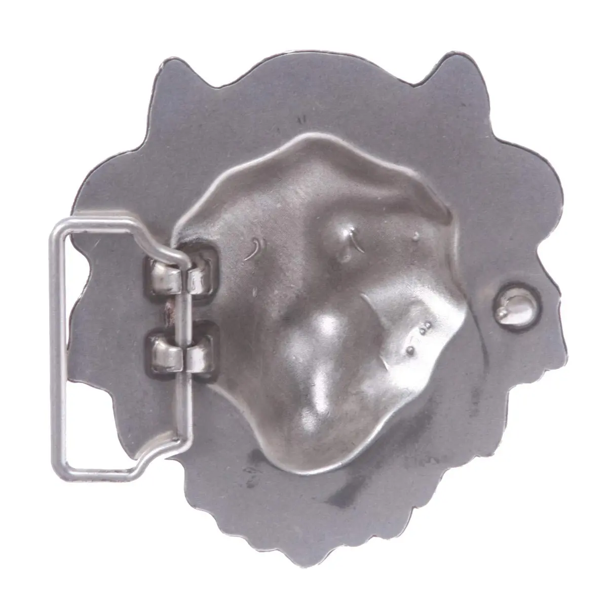 Beltiscool Lion Belt Buckle Silver, 8.3cm (3.25") X 8.9cm (3.5") | Standard Swivel Back - view 2