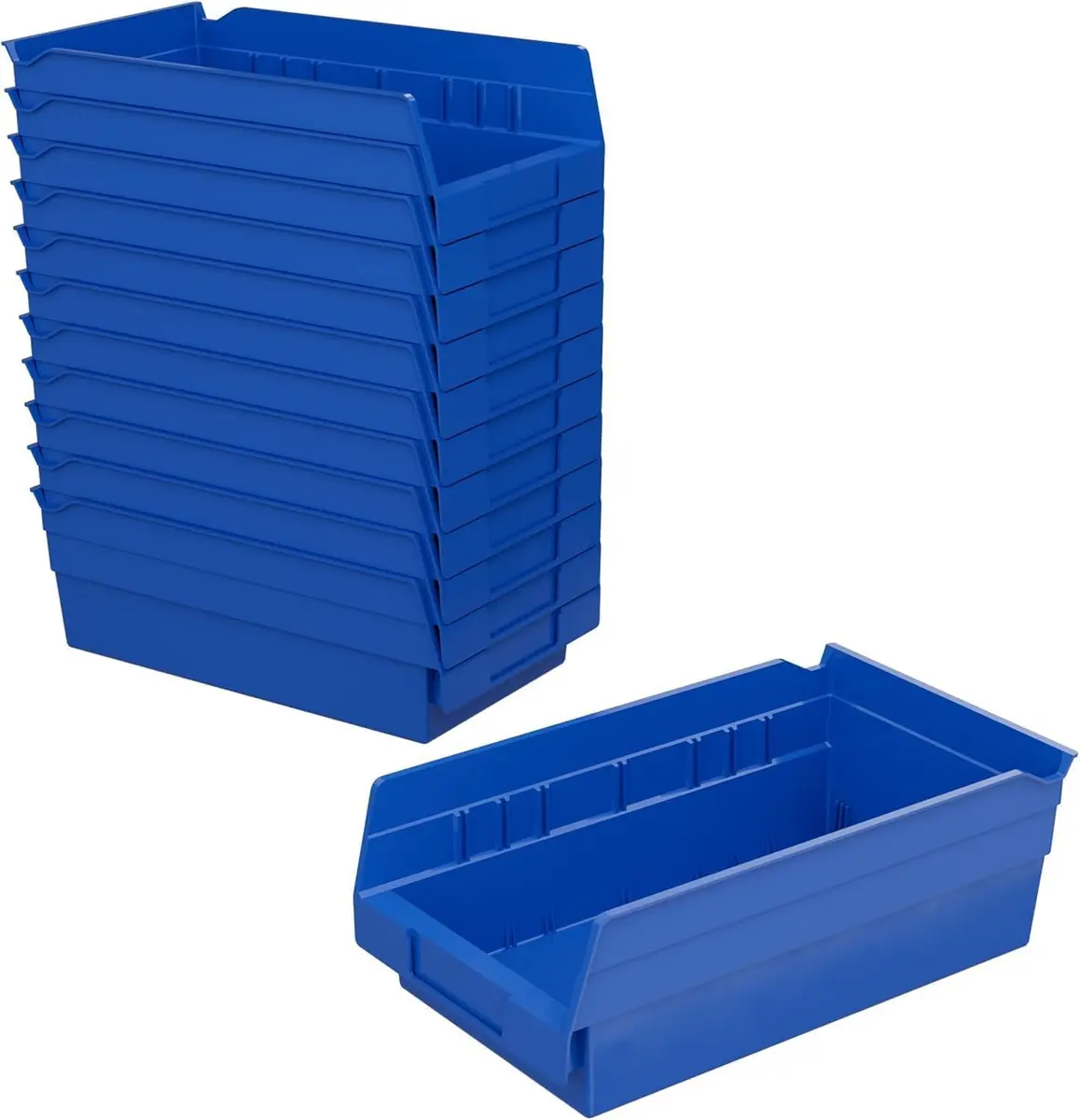 Akro-Mils Blue Plastic Shelf Bins 3785 ml (12 x 6.5 x 4 inches) | Heavy Duty Storage for Garage, Kitchen, Closet Organization - main product image