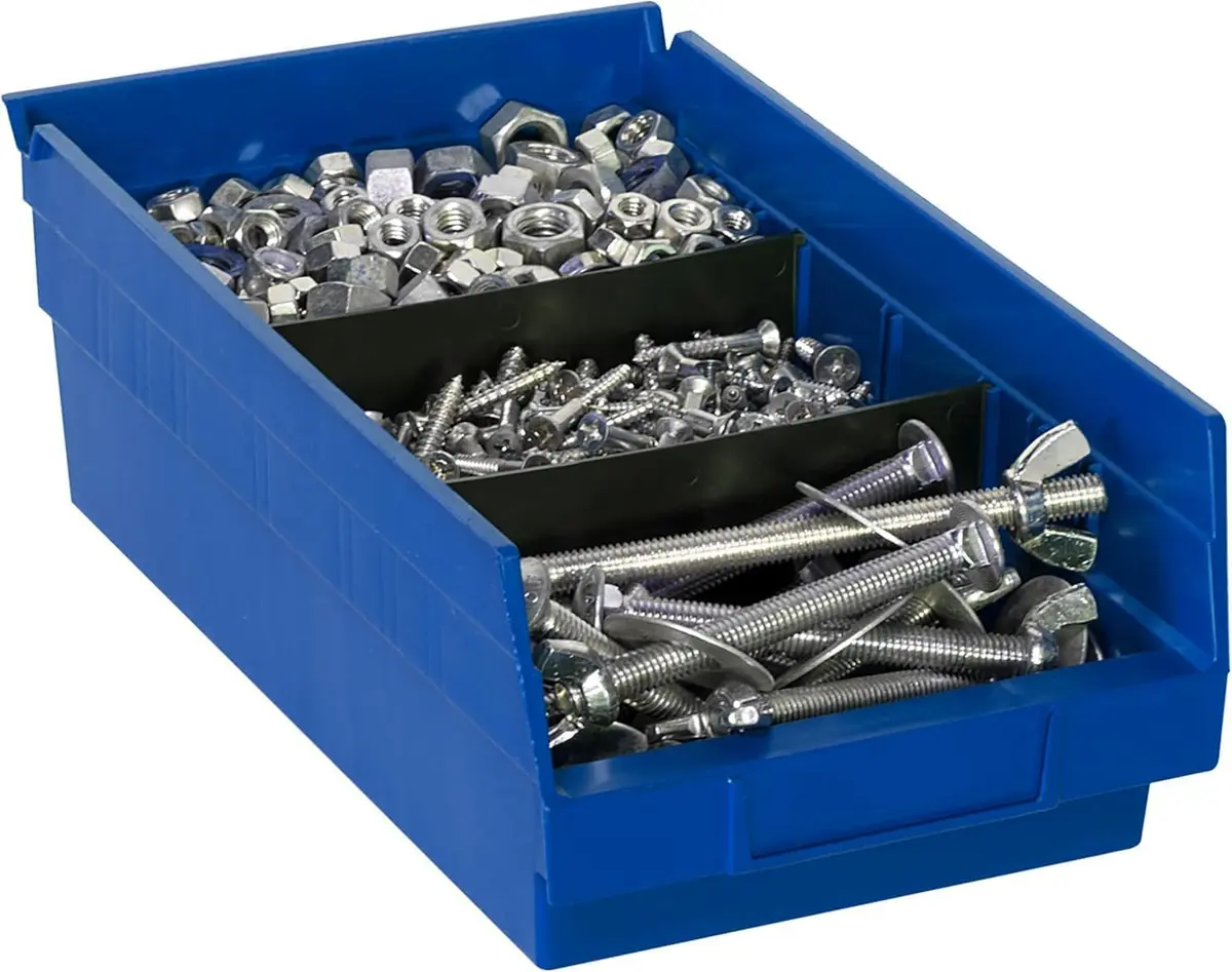 Akro-Mils Blue Plastic Shelf Bins 3785 ml (12 x 6.5 x 4 inches) | Heavy Duty Storage for Garage, Kitchen, Closet Organization - view 8