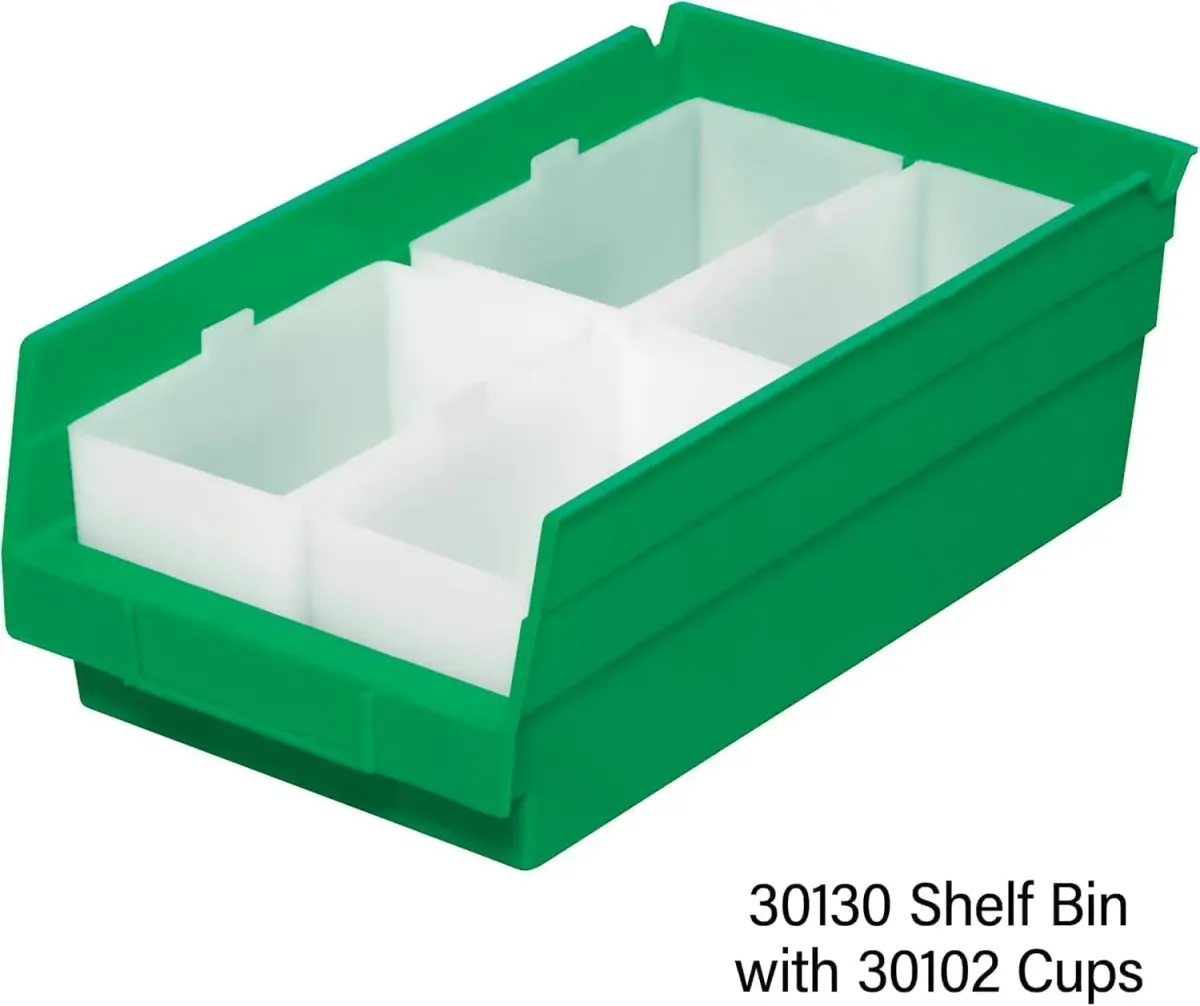 Akro-Mils Green Plastic Shelf Bins 12-Pack, 19.7 L (0.23 cu ft) | Heavy Duty Storage for Kitchens & Garages - view 8