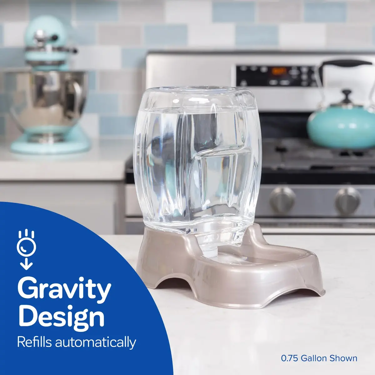 Petmate Pet Cafe Water Dispenser 2.84 L (0.75 GAL) | Gravity-Fed Automatic Waterer for Dogs & Cats - view 2