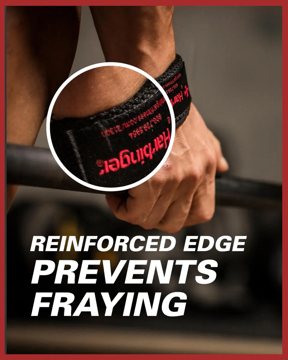 Harbinger Padded Cotton Weight Lifting Straps with NeoTek Cushioned Wrist (Pair, Flag) 41cm (1.5") | Strength Training Support - view 6