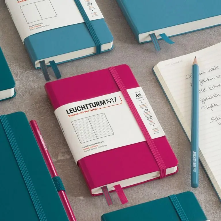 LEUCHTTURM1917 Notebook Softcover Pocket A6-123 Pages Navy | Lightweight, Practical & Durable — Black / Dotted - view 2