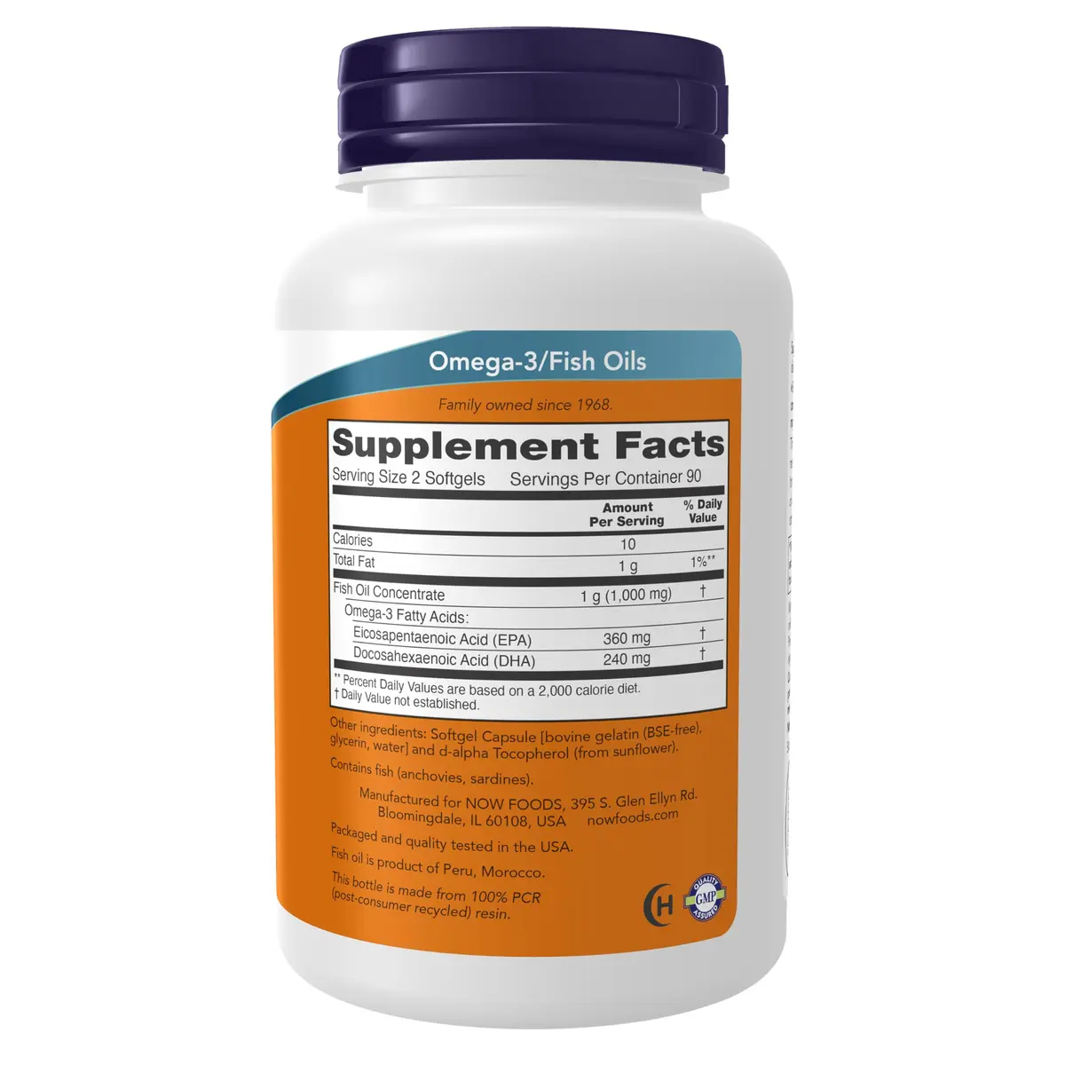 NOW Omega-3 Mini Gels 180 Softgels | Molecularly Distilled Fish Oil for Heart Support - view 2