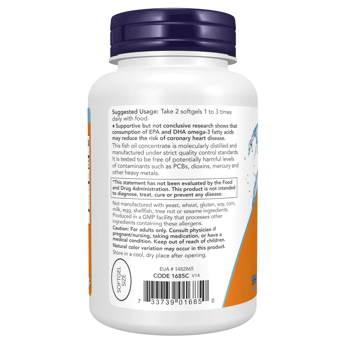 NOW Omega-3 Mini Gels 180 Softgels | Molecularly Distilled Fish Oil for Heart Support - view 3