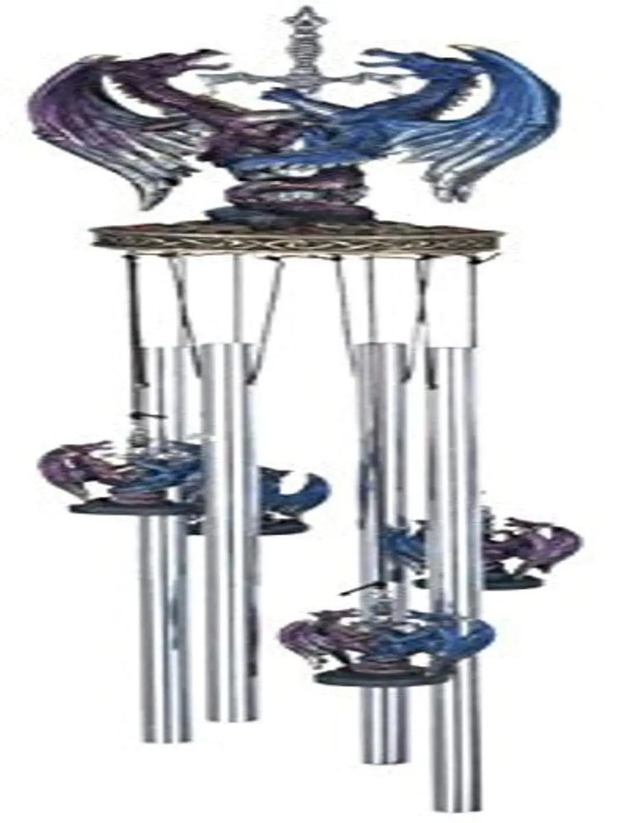 StealStreet Round Top Dragon Hanging Garden Porch Decoration Decor Wind Chime 58.42 cm (23 inches) | Weather Resistant Outdoor Decor - main product image