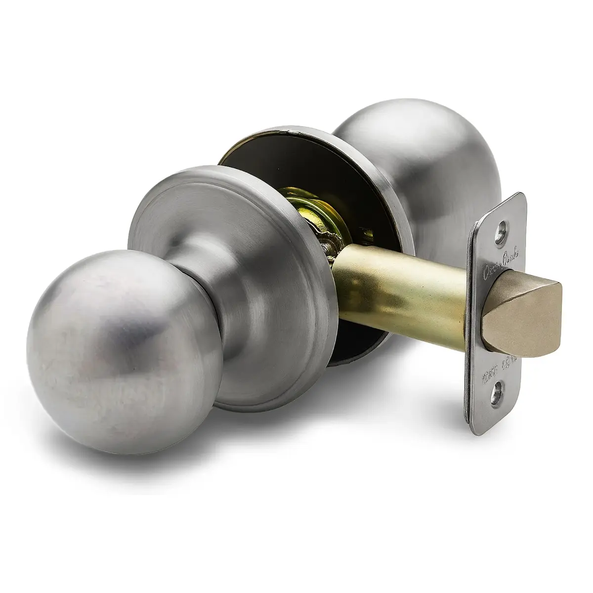 Copper Creek Passage Interior Door Knob – ANSI Grade-3 Certified, Heavy Duty Handle, Easy Install, Reversible, Satin Stainless (1 Pack) - main product image
