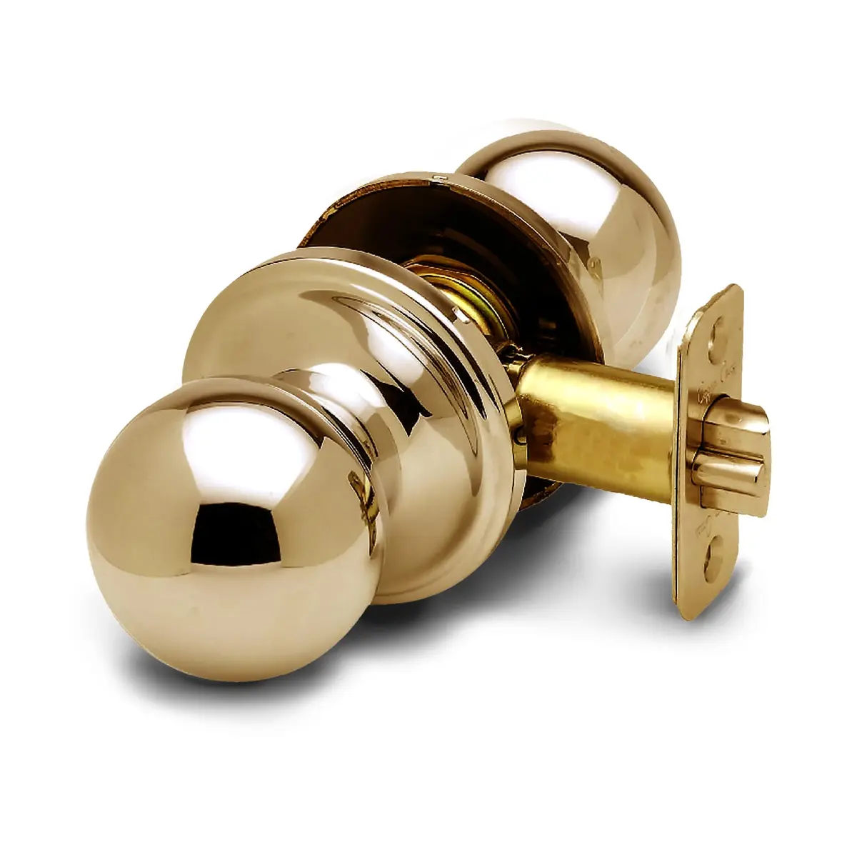 Copper Creek Passage Interior Door Knob – ANSI Grade-3 Certified, Heavy Duty Handle, Easy Install, Reversible, Polished Brass (1 Pack) - main product image
