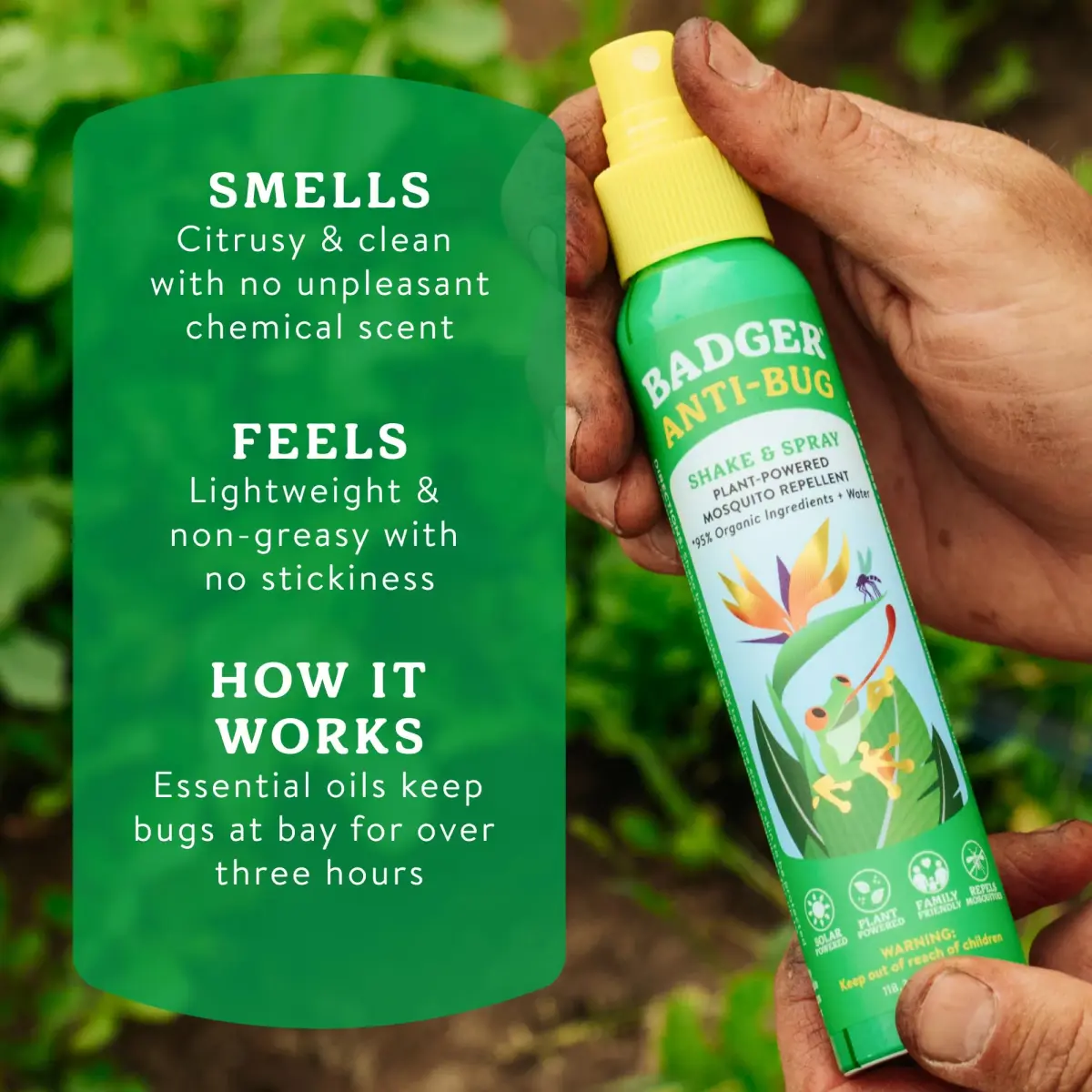 Badger Natural 4 fl oz (118 ml) Insect Repellent Spray | Family Friendly, DEET-Free Mosquito Protection - view 5