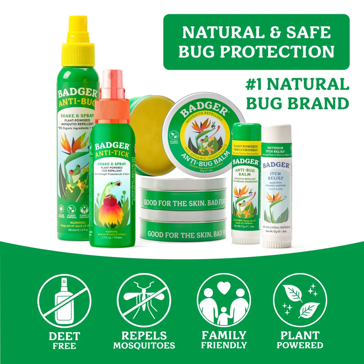 Badger Natural 4 fl oz (118 ml) Insect Repellent Spray | Family Friendly, DEET-Free Mosquito Protection - view 4