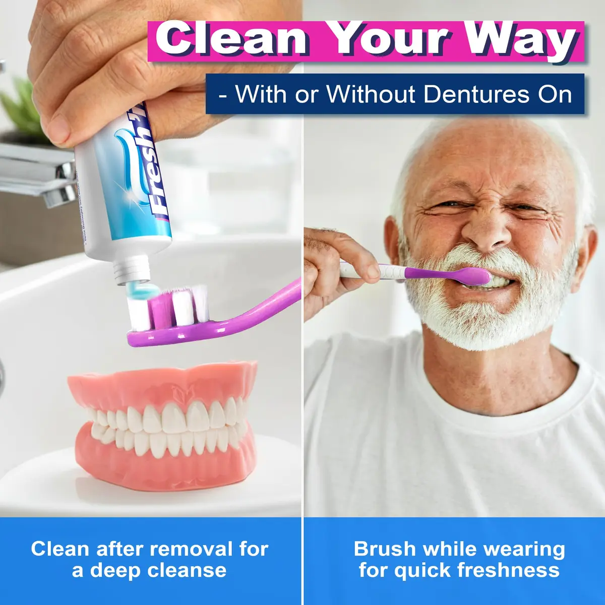Fresh 'n Brite Denture Cleaner Paste 107.2 g (3.8 oz) | ADA Accepted Dual Action Formula for Fresh Breath & Gentle Care - view 3