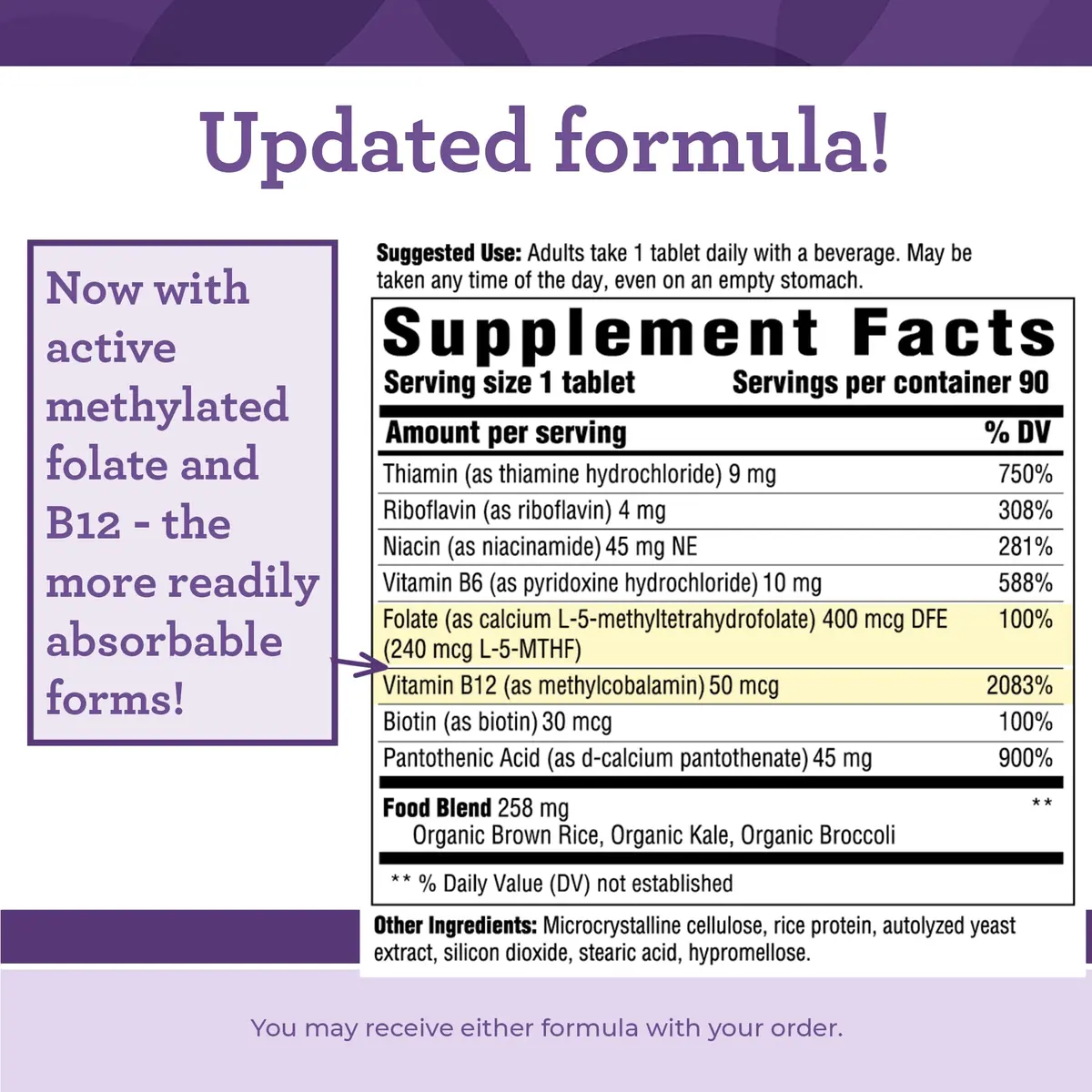 Innate Response Formulas Vitamin B Complex 90 Tablets | Supports Cellular Energy & Nervous System - view 2