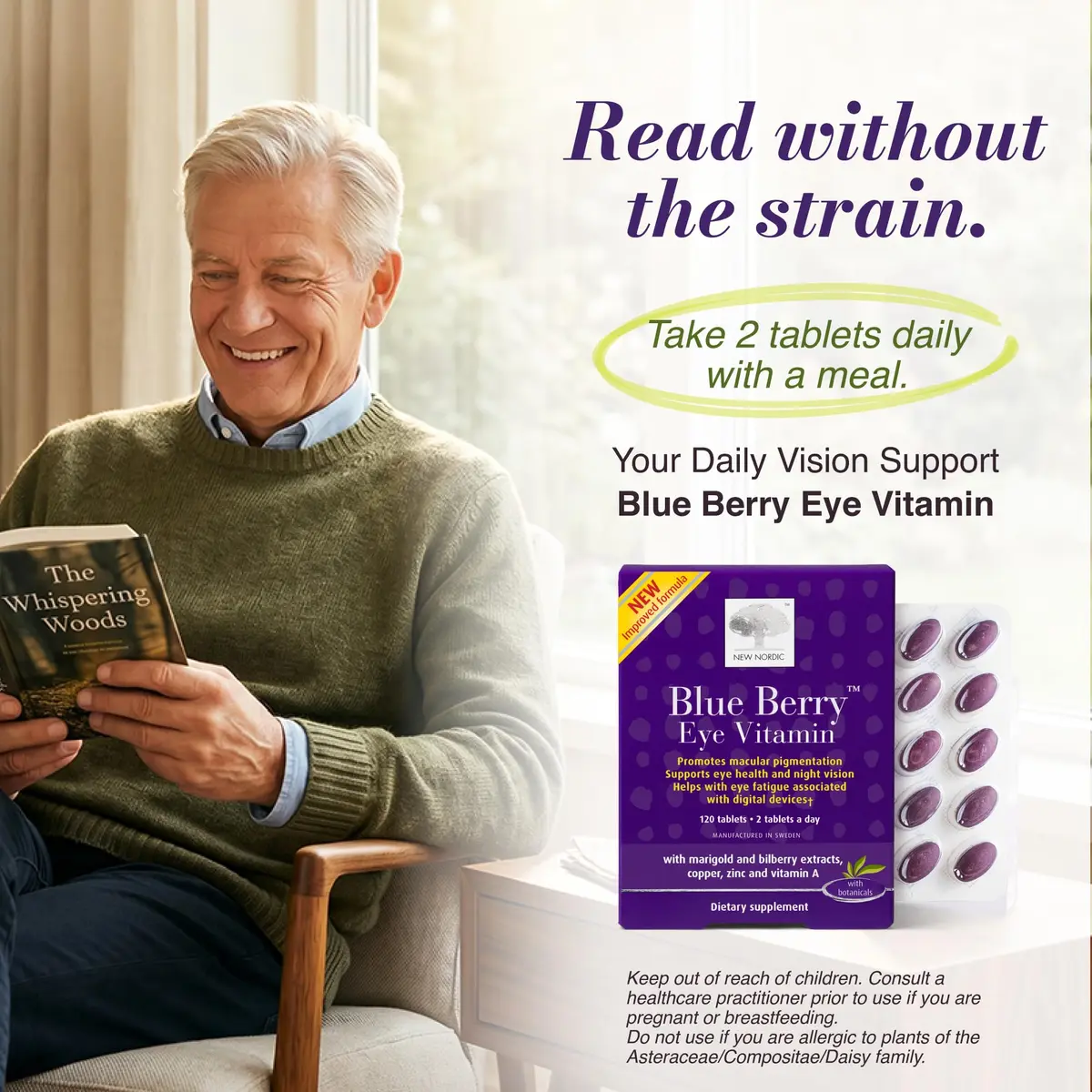 NEW NORDIC Blue Berry Eye Vitamin Supplement Daily Vision Support - 60 Ct. - view 4