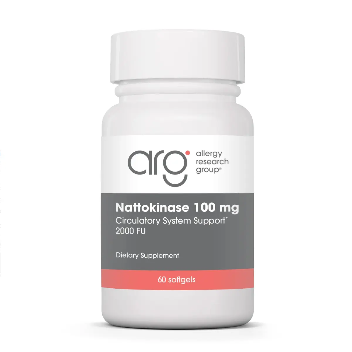 Allergy Research Group Nattokinase Supplement NSK-SD 2000 FU, 100mg | Supports Cardiovascular & Circulatory Health, 60 Softgels - main product image