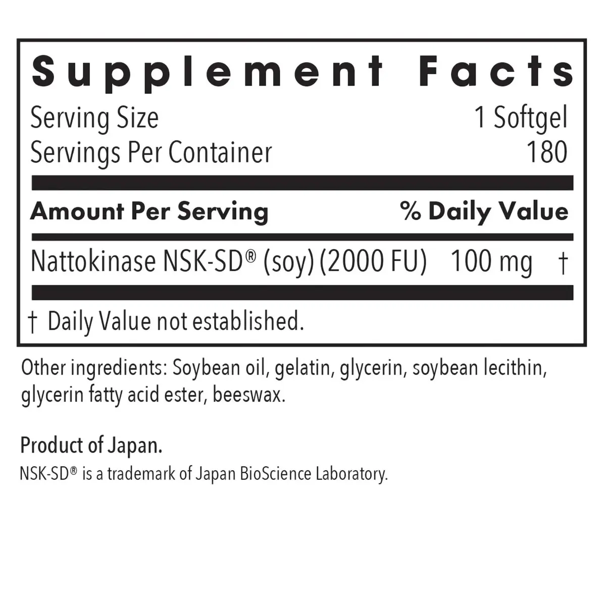 Allergy Research Group Nattokinase Supplement NSK-SD 2000 FU, 100mg | Supports Cardiovascular & Circulatory Health, 60 Softgels - view 2