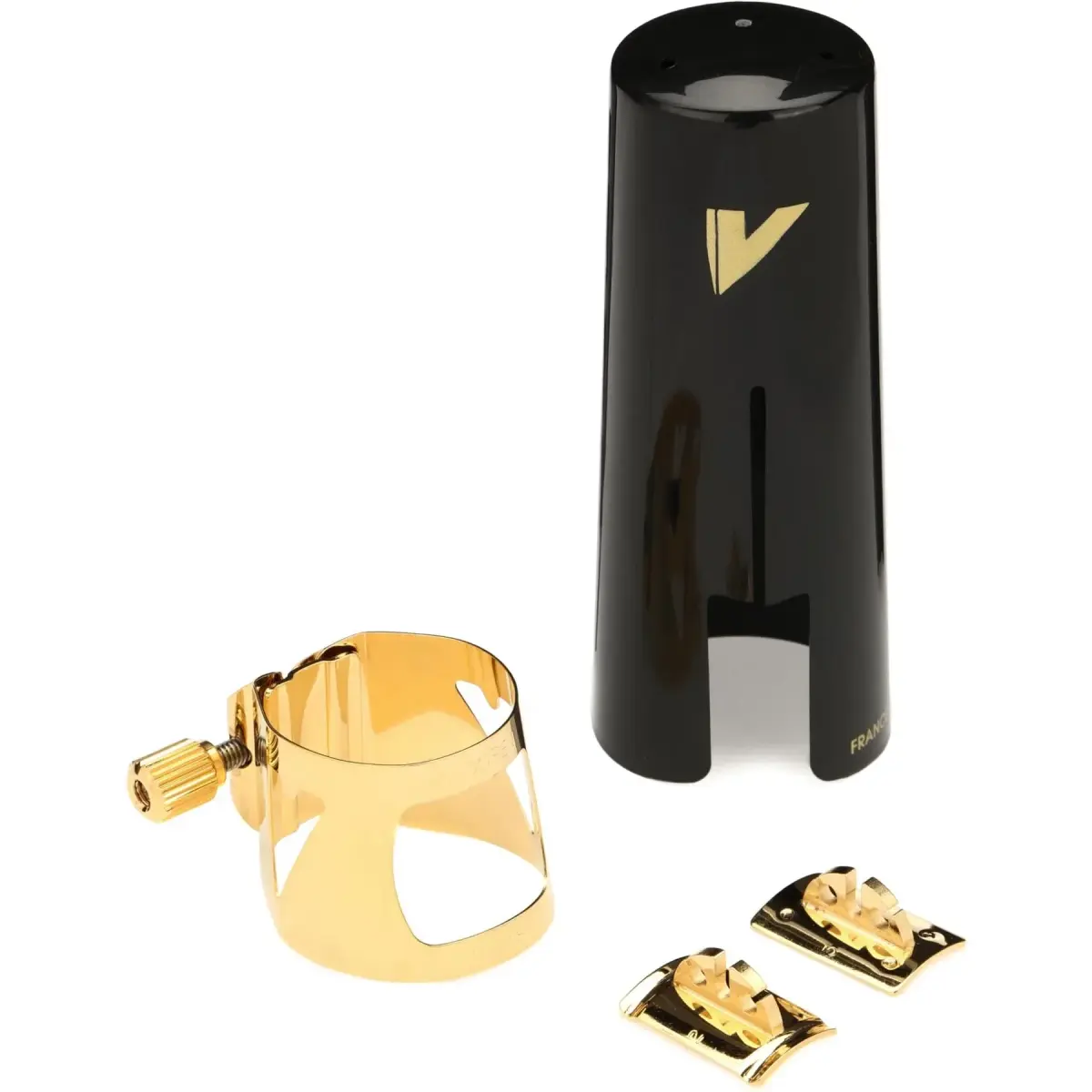 Vandoren Optimum Gold-Gilded Baritone Saxophone Ligature & Cap | Precise Tightening for Full Range - main product image