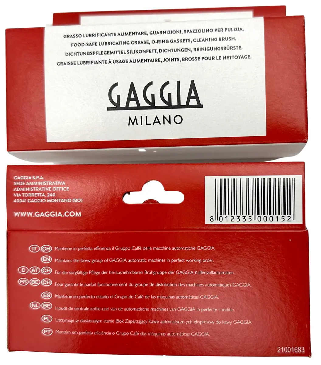 Gaggia Bean to Cup Cleaning Service Kit - Lubricating Grease, 2 x o-Ring gaskets & Brush | Protects espresso machine - view 5