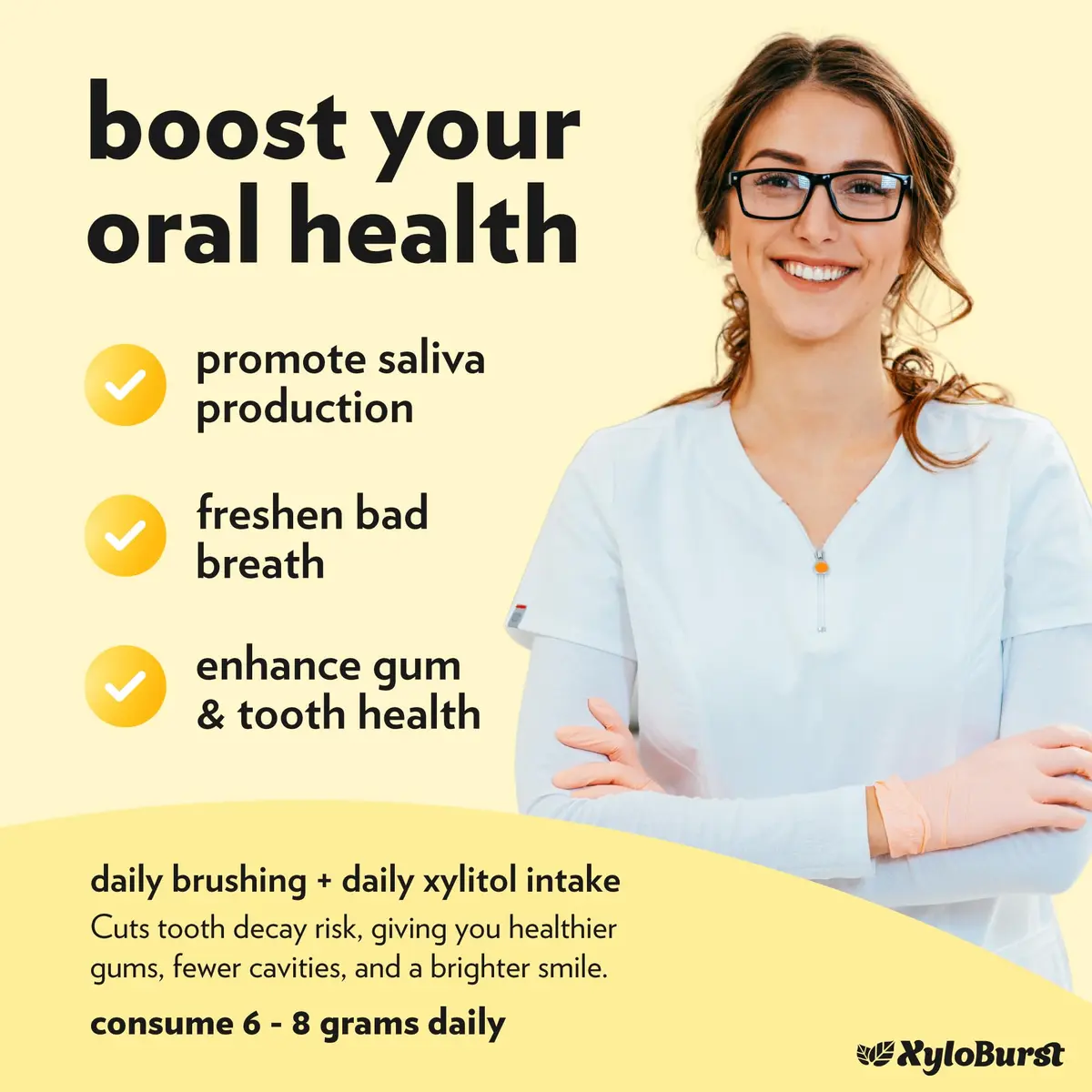 Xyloburst Xylitol Mints Lemon | Sugar Free Breath Freshener for Oral Health, Gluten Free, Vegan, Keto | 200 Count Jar - view 5