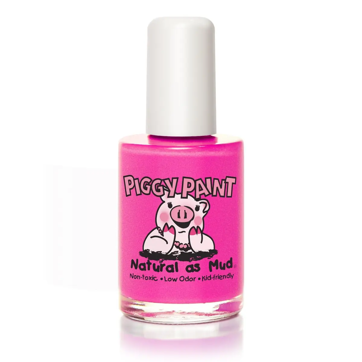 Piggy Paint Nail Polish, Non-Toxic, Natural, Vegan - Neon Pink Shimmer | Safe & Durable for Kids & All Ages - main product image