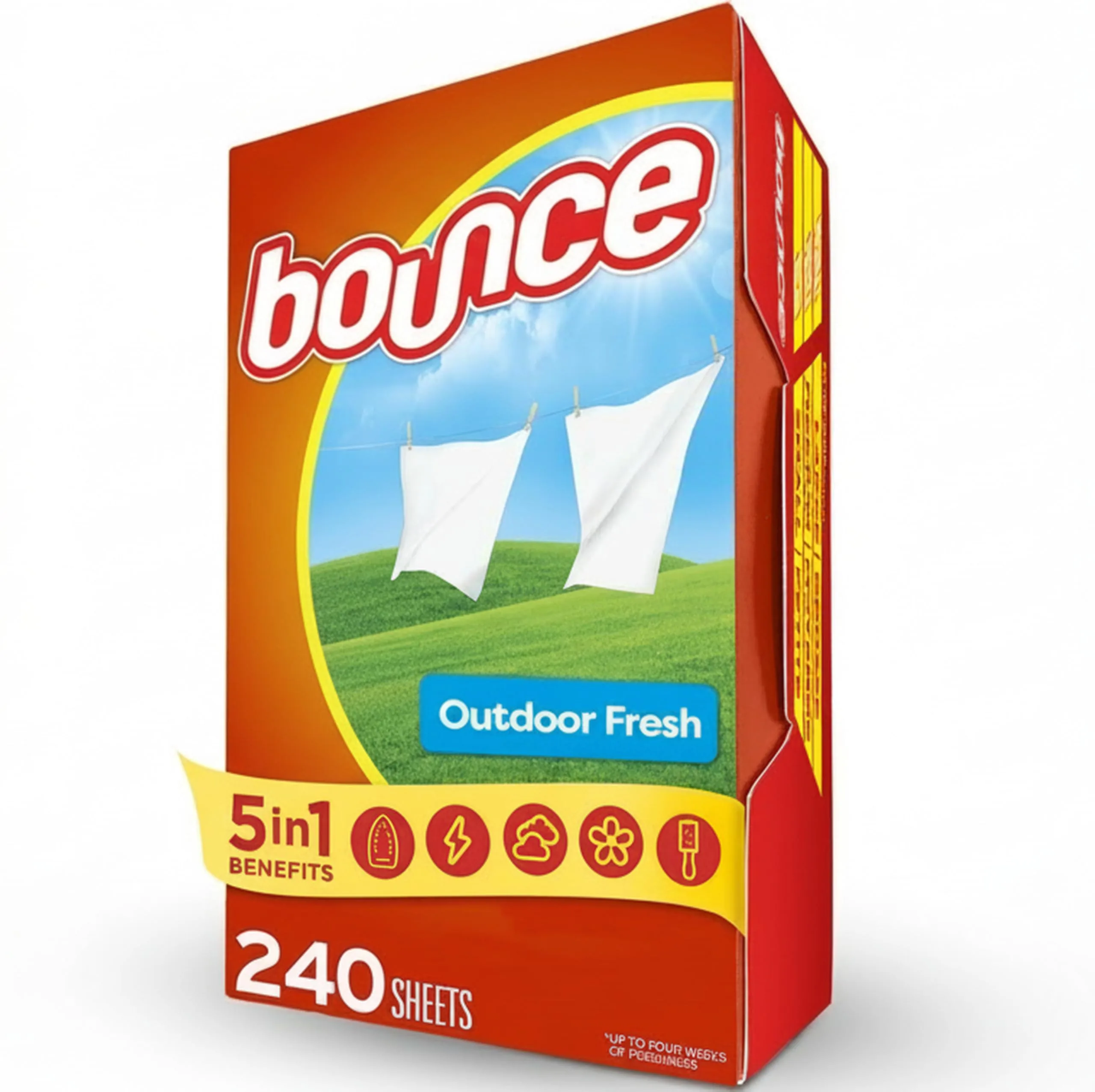 Bounce Outdoor Fresh Scent Fabric Softener Sheets 240 Count | Reduces Static & Wrinkles - main product image