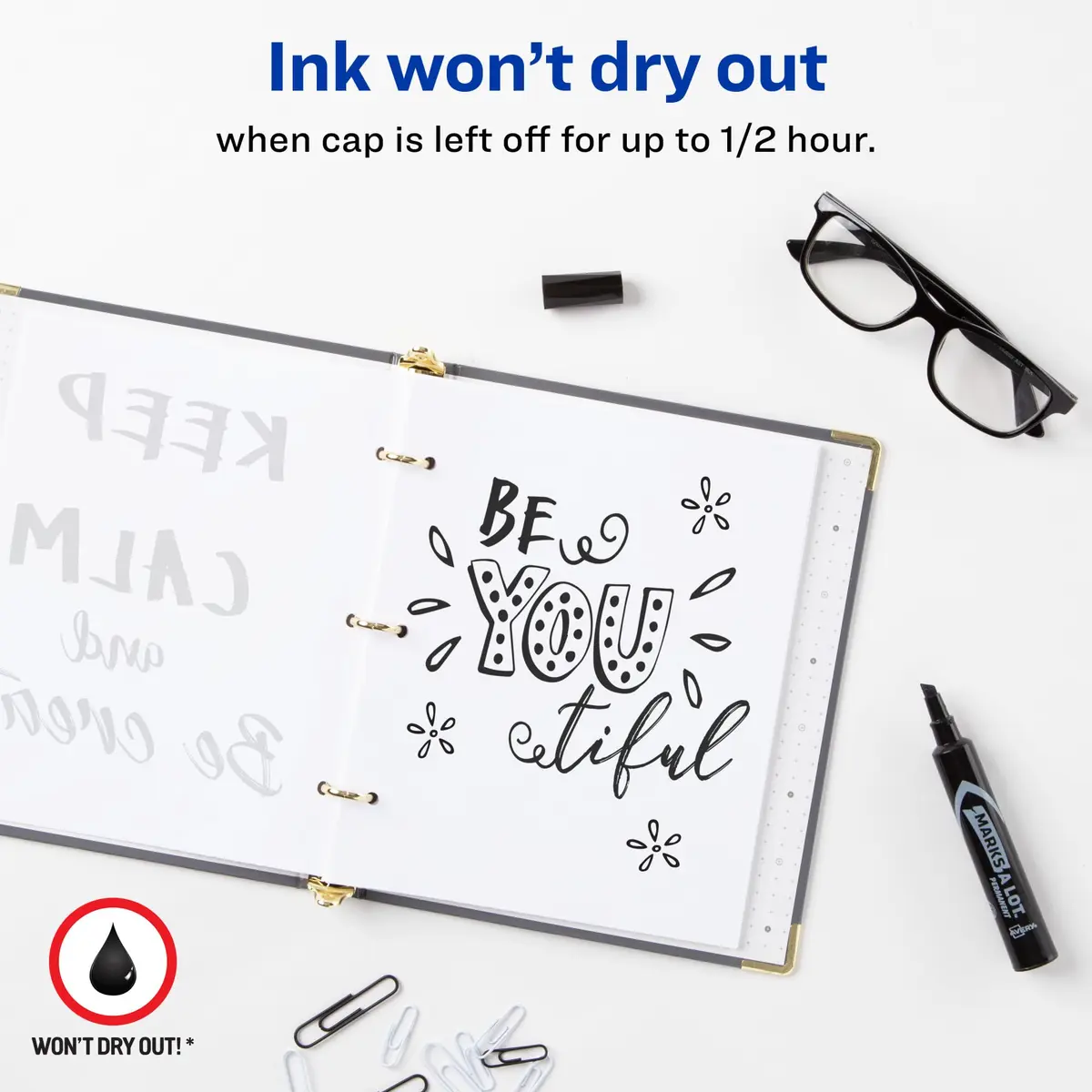 Avery Marks-A-Lot Permanent Marker, Chisel Tip, Water & Wear Resistant, 1 Black Marker (17888) | Versatile & Durable - view 2