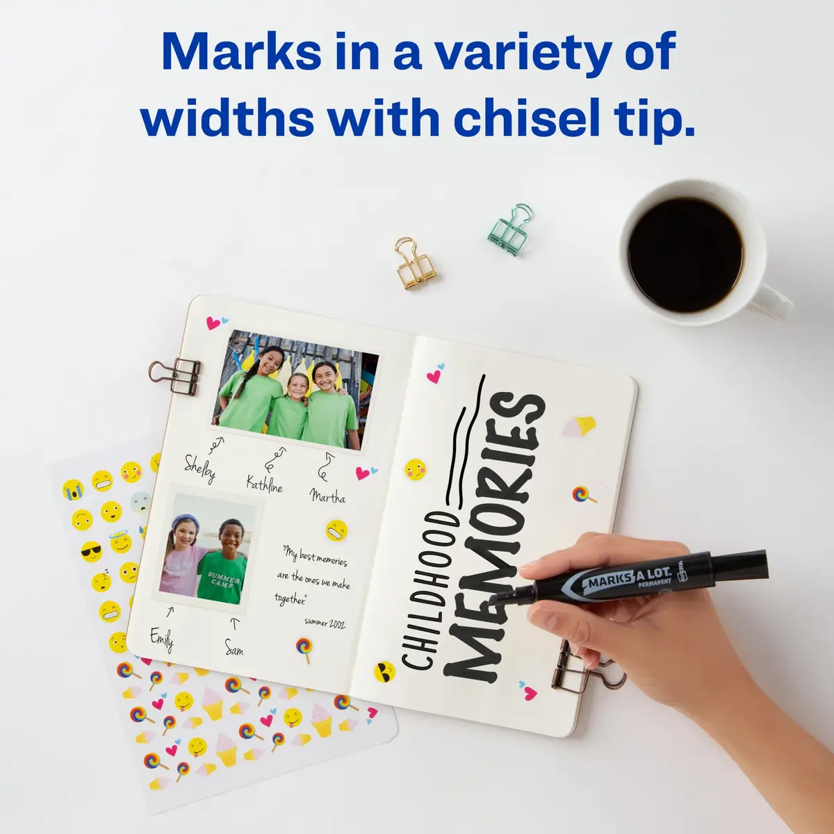 Avery Marks-A-Lot Permanent Marker, Chisel Tip, Water & Wear Resistant, 1 Black Marker (17888) | Versatile & Durable - view 3
