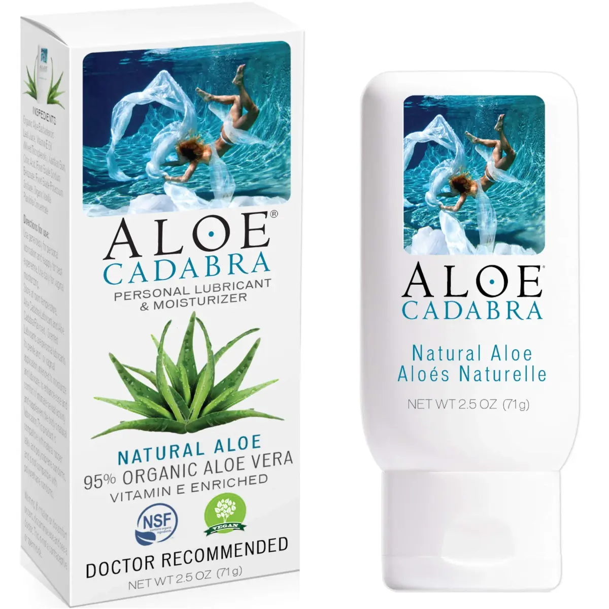 Aloe Cadabra Organic Natural Personal Lubricant Unscented 74ml (2.5 Fl Oz) | pH-Balanced, Vegan, NSF Certified - main product image